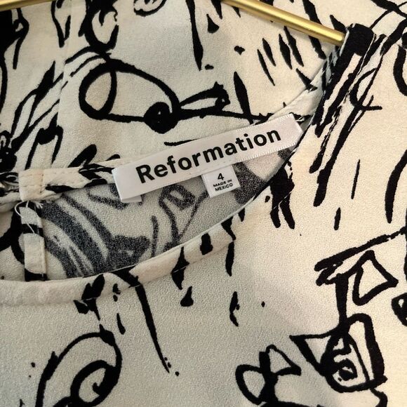 Reformation Black and White Artistic Mini Dress - Picture 2 of 6